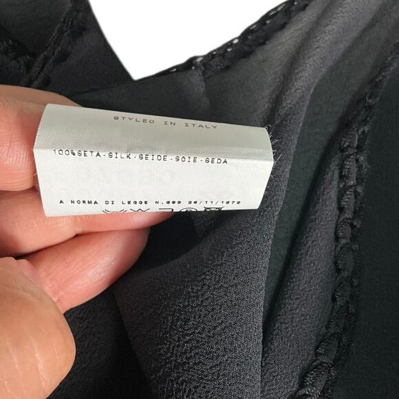 Just Cavalli by Roberto Cavalli Black Sheer Silk Blouse Size 42 Made in Italy - Picture 14 of 14